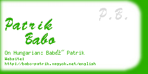 patrik babo business card